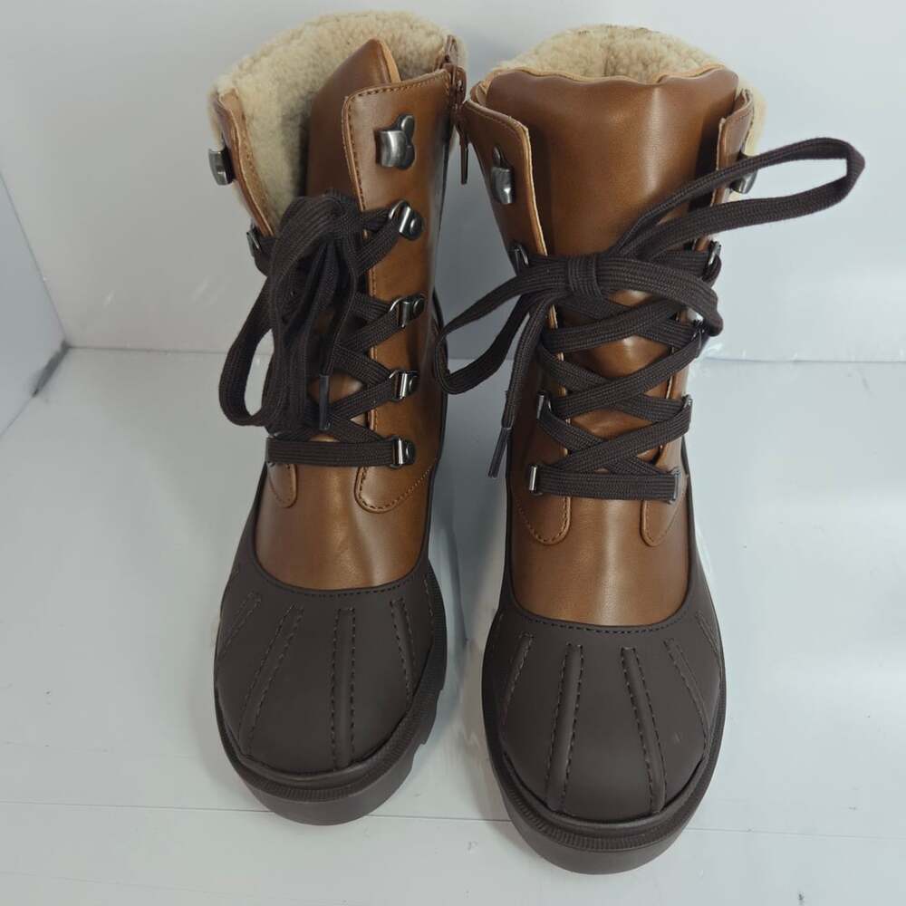 Madden Girl Bubbles Duck Boots Size 8M Brown Winter Snow Shoes